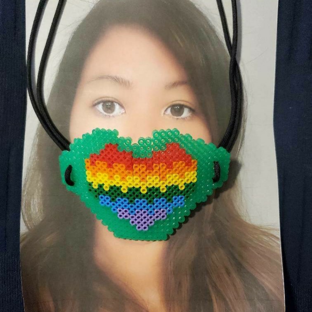 Rainbow 🌈  Heart Face Mask Cover